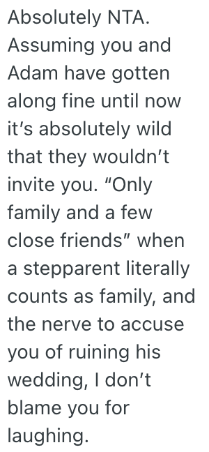 Screenshot 2025 07 08 at 9.17.21 AM She Found Out She Wasnt Invited To Her Stepsons Wedding, And She Laughed At Him Because She Was So Perplexed
